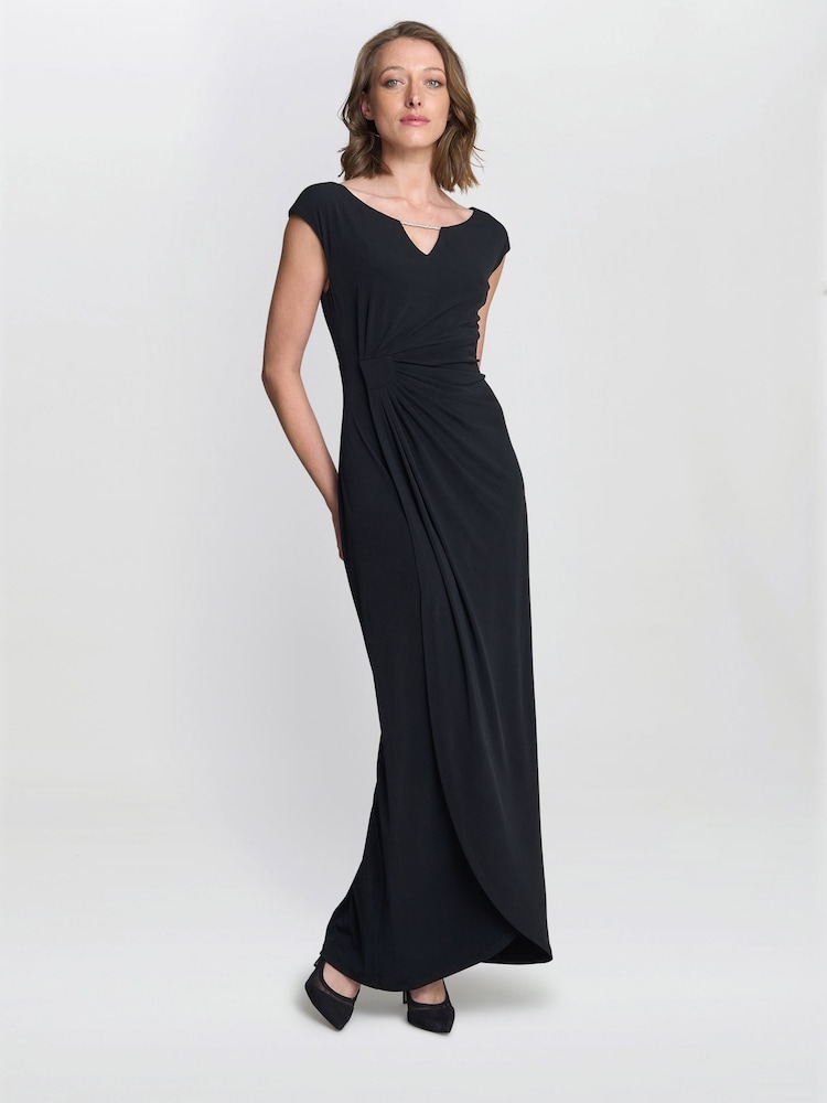 Gina Bacconi Blue Eileen Wrap Maxi Dress - Image 1 of 5