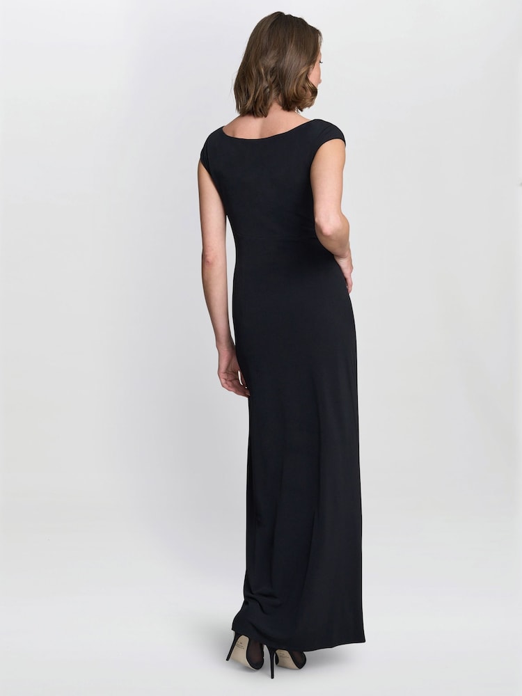 Gina Bacconi Blue Eileen Wrap Maxi Dress - Image 2 of 5 Gina Bacconi Blue Eileen Wrap Maxi Dress - Image 2 of 5