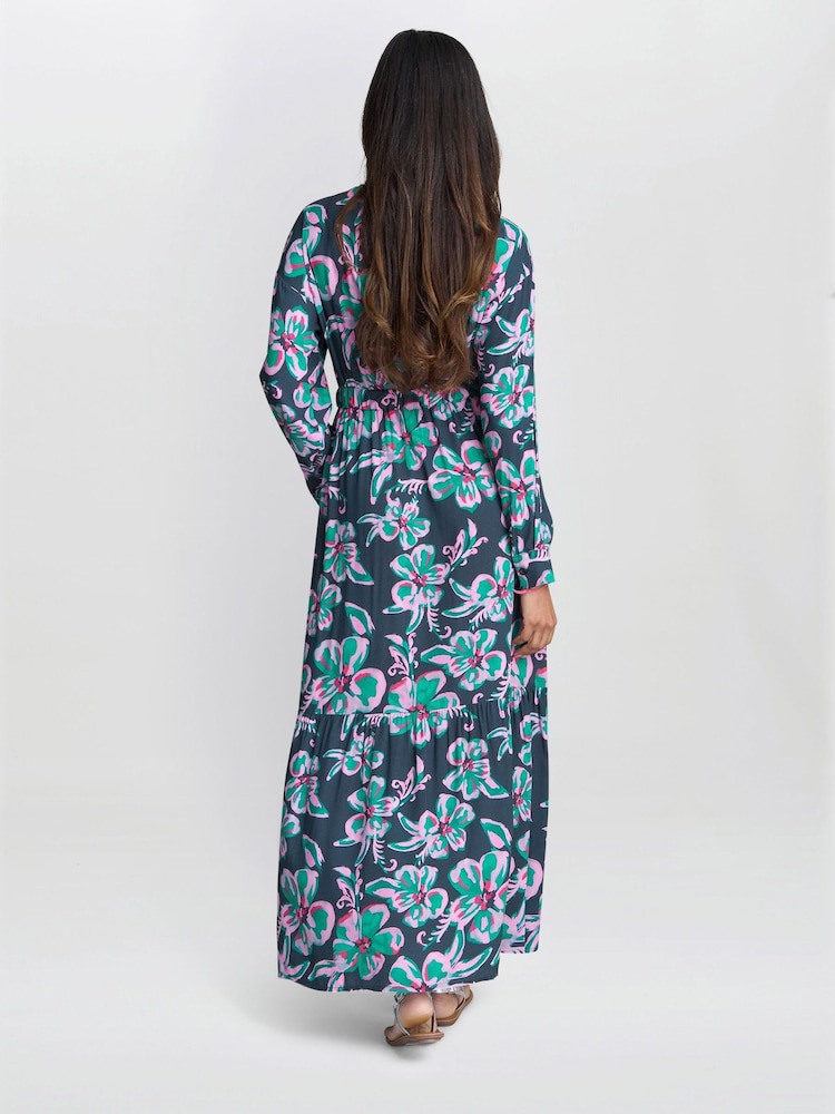 Gina Bacconi Blue Rosalee Belted Dress - Image 2 of 6