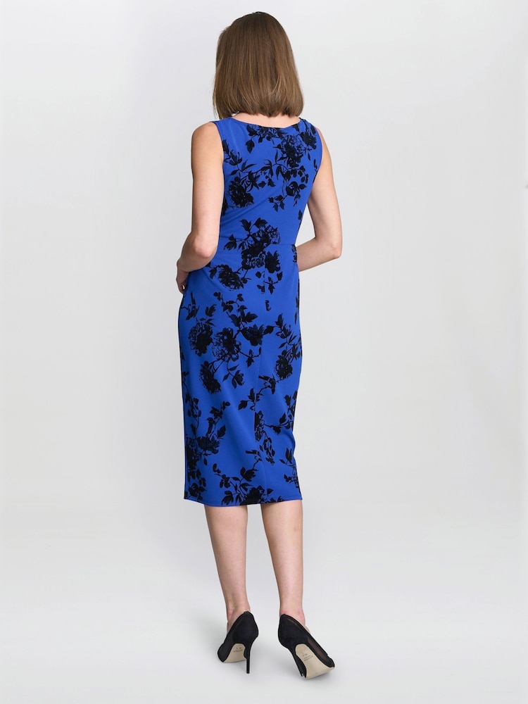 Gina Bacconi Blue Ashley Floral Midi Dress - Image 2 of 4