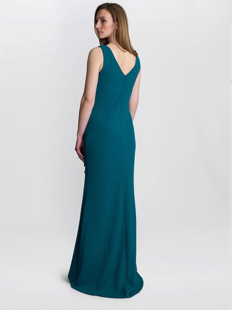 Gina Bacconi Green Jayden Crepe Maxi Dress - Image 2 of 5