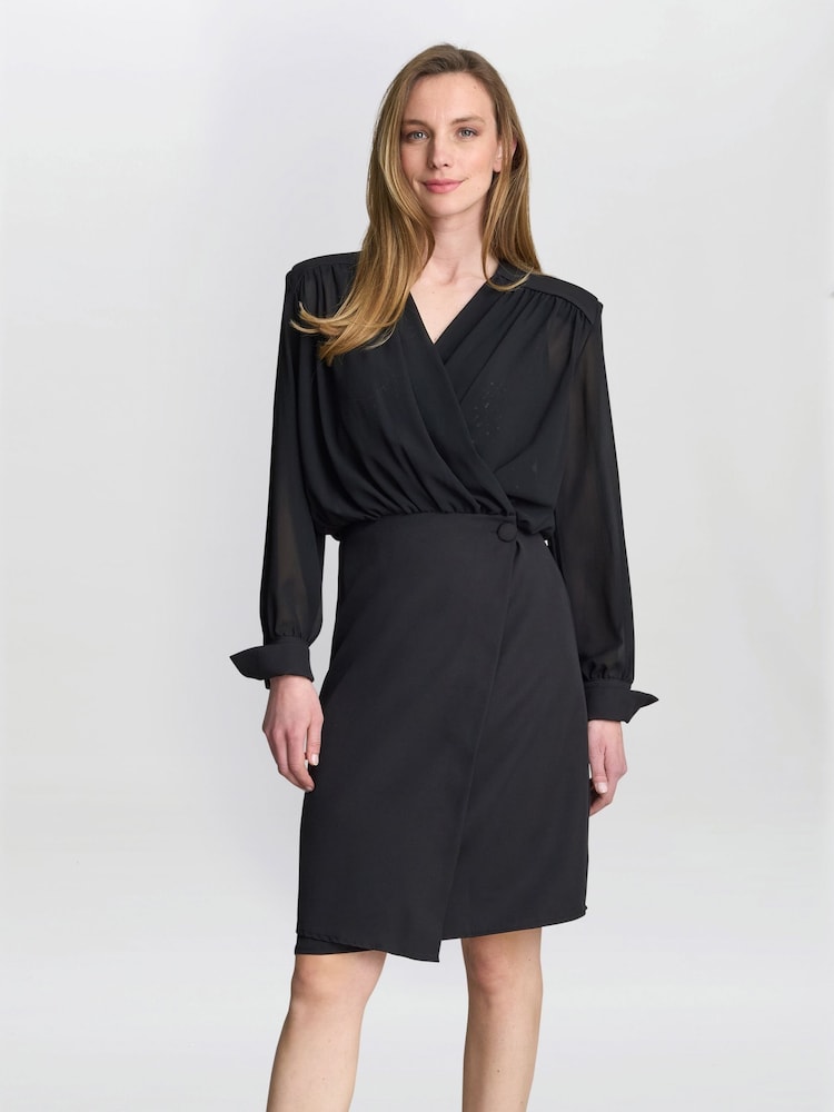 Gina Bacconi Sequin 2 Piece Black Dress - Image 1 of 7 Gina Bacconi Sequin 2 Piece Black Dress - Image 1 of 7