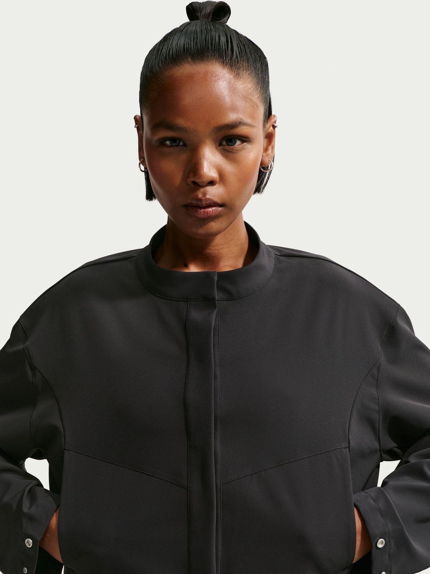 Buy Nike Black 24.7 Perfect Stretch Dri-FIT Cropped Trench Jacket
