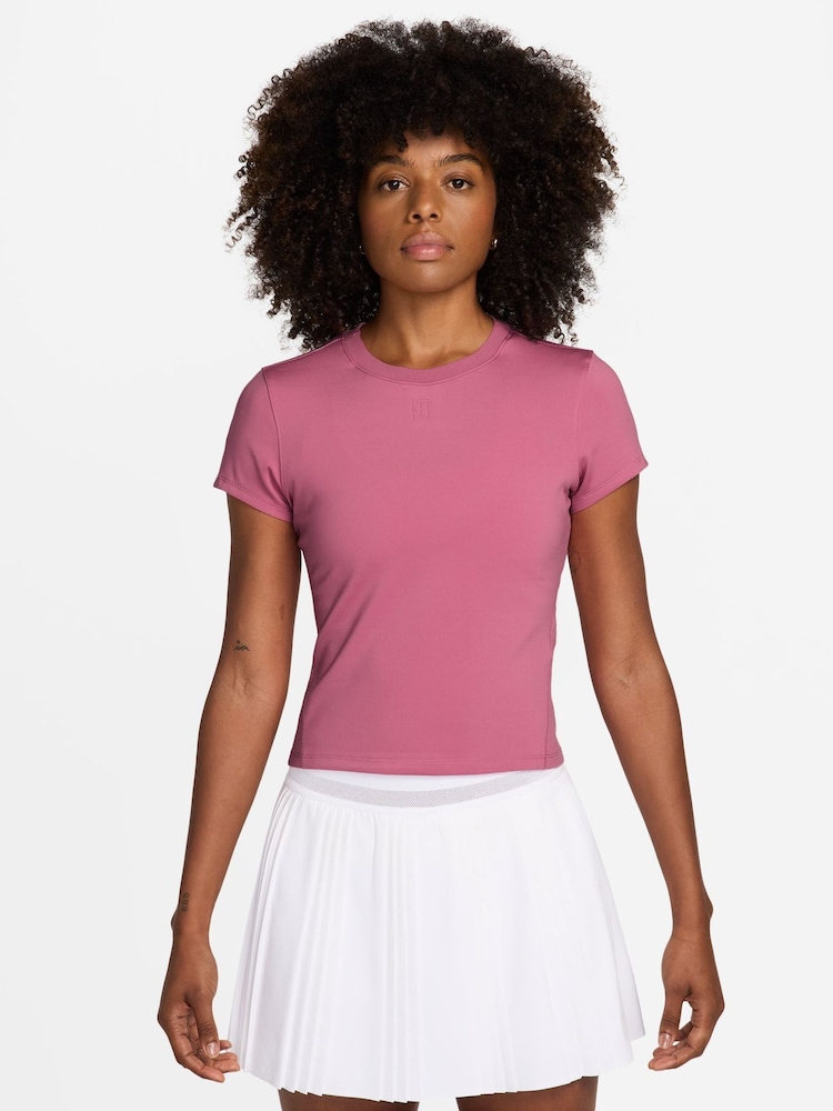 Nike Peony Pink Court Advantage Dri-FIT Short-Sleeve Tennis/Padel Top - Image 1 of 5