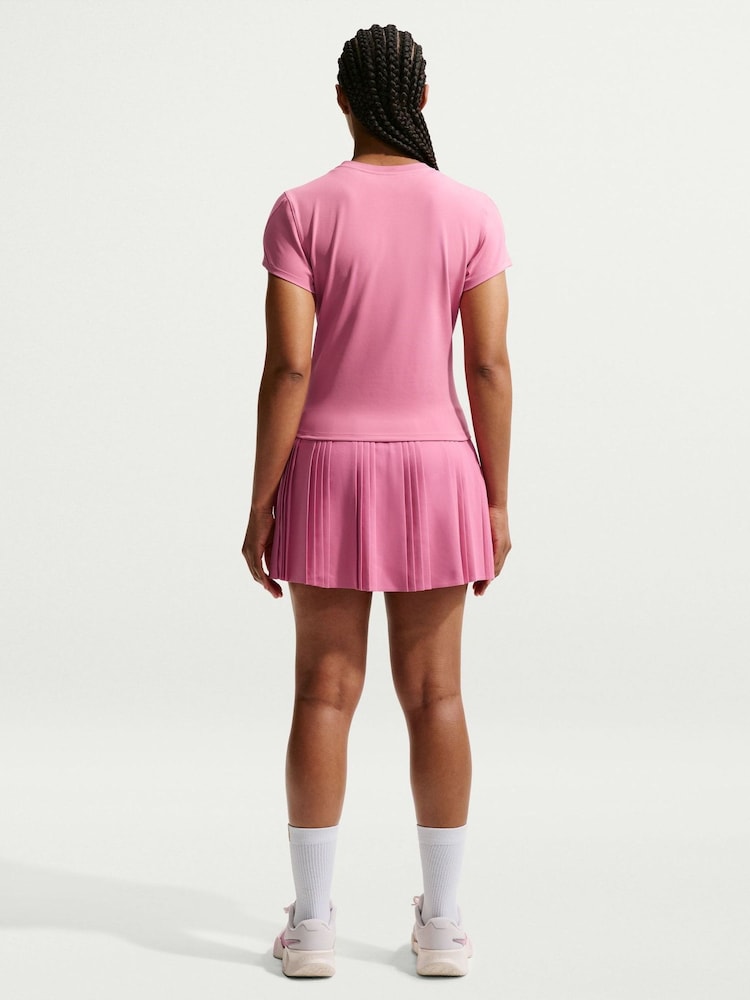 Nike Peony Pink Court Advantage Dri-FIT Short-Sleeve Tennis/Padel Top - Image 2 of 5