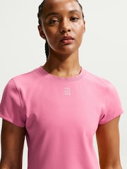 Nike Peony Pink Court Advantage Dri-FIT Short-Sleeve Tennis/Padel Top - Image 3 of 5