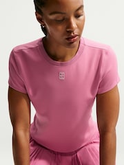 Nike Peony Pink Court Advantage Dri-FIT Short-Sleeve Tennis/Padel Top - Image 5 of 5