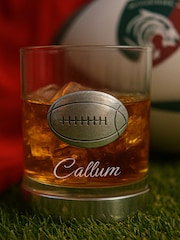 Loveabode Natural Personalised Metal Rugby Ball Glass - Image 2 of 4