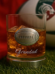 Loveabode Natural Personalised Metal Rugby Ball Glass - Image 4 of 4