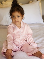 The Little Tailor Kids Satin Button Through Pyjamas - Image 2 of 2
