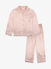 rožnata - The Little Tailor otroške satenaste pižame z gumbi - Slika 5 iz 12