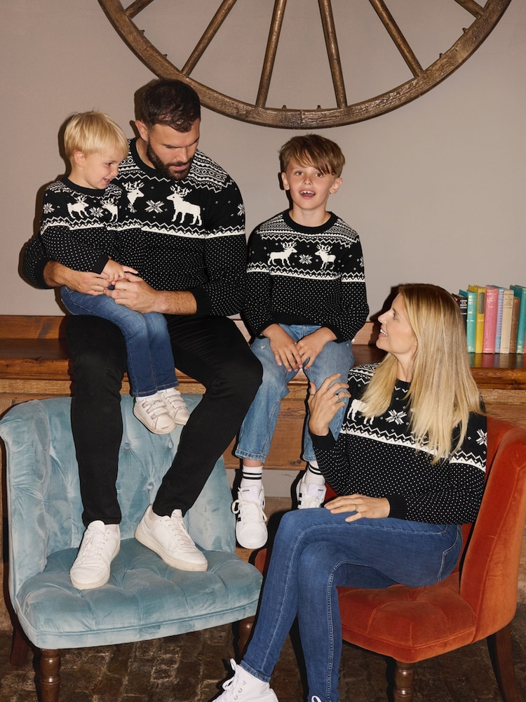 Preto - Suéter com estampa de rena de Natal Fairisle Pattern da The Little Tailor - Imagem 2 de 2