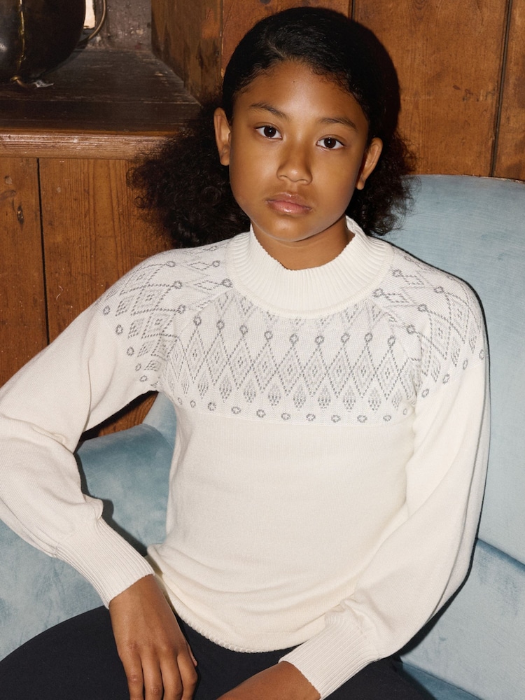 The Little Tailor Kids Smart Fairisle Knit Crew Neck Jumper - Image 1 of 2 The Little Tailor Kids Smart Fairisle Knit Crew Neck Jumper - Image 1 of 2