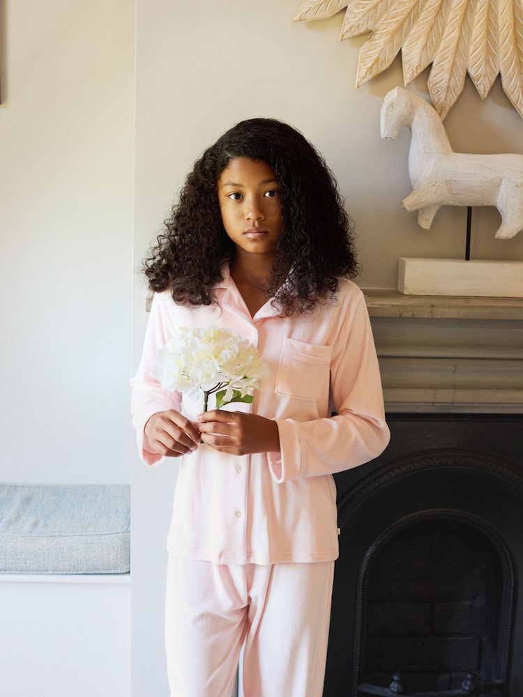 The Little Tailor Kids Luxury Soft Touch Velour Christmas Pyjamas - Image 1 of 13