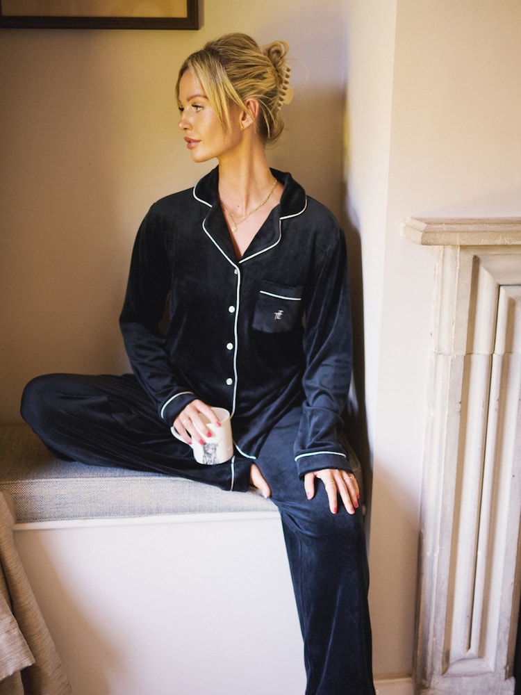 The Little Tailor Luxury Soft Touch Velour Christmas Pyjamas - Image 2 of 14
