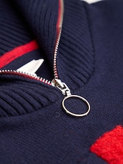 The Little Tailor Zip Neck Relaxed Fit Ski Christmas Jumper - Image 9 of 9