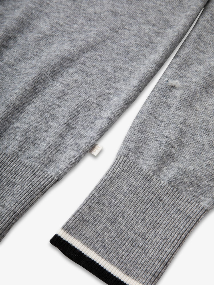 Grau - The Little Tailor Smart Fairisle Funnel Neck Knit Jumper - Bild 8 von 8