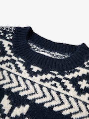 Blau - The Little Tailor Chunky Two Tone Fairisle Jumper - Bild 6 von 7