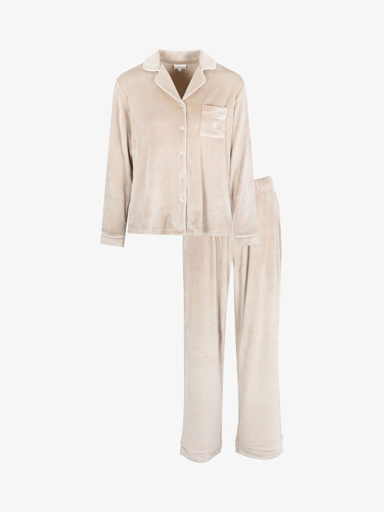 The Little Tailor Luxury Soft Touch Velour Christmas Pyjamas - Image 2 of 11