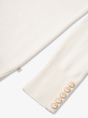 Creme - The Little Tailor Smart Linear Diamond Fairisle Roll Neck Luxury Knit Jumper - Bild 12 von 12