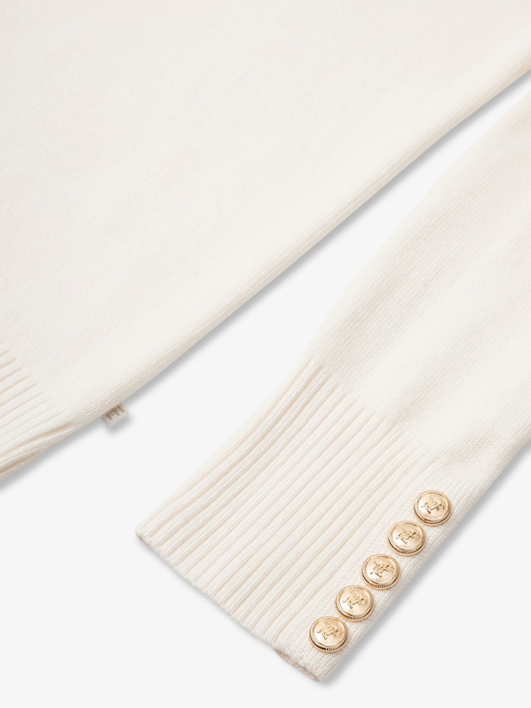 Creme - The Little Tailor Smart Linear Diamond Fairisle Roll Neck Luxury Knit Jumper - Bild 12 von 12