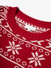 The Little Tailor Red Christmas Half Fairisle Cotton Jumper - Bild 6 von 7