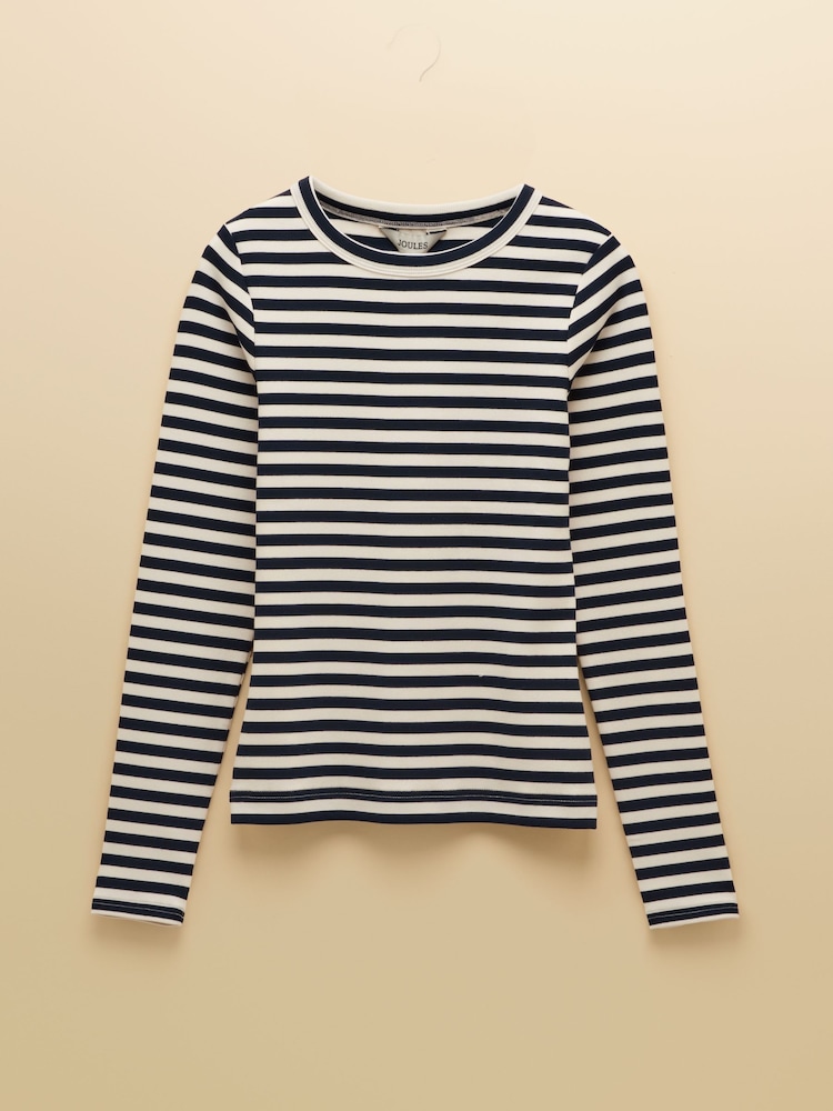 Joules Sophie Navy Stripe Long Sleeve Ribbed Fitted Top - Image 7 of 7 Joules Sophie Navy Stripe Long Sleeve Ribbed Fitted Top - Image 7 of 7