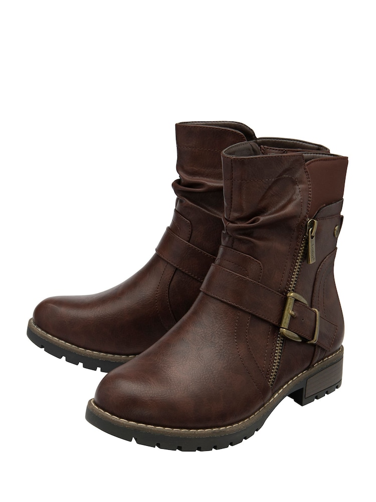 Lotus Brown Wide Fit Casual Ankle Boots - Image 2 of 4 Lotus Brown Wide Fit Casual Ankle Boots - Image 2 of 4
