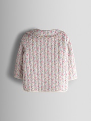 JoJo Maman Bébé Cream Ditsy Floral Quilted Jacket - Image 3 of 9