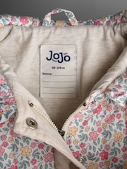 JoJo Maman Bébé Cream Ditsy Floral Quilted Jacket - Image 5 of 9