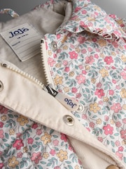 JoJo Maman Bébé Cream Ditsy Floral Quilted Jacket - Image 6 of 9