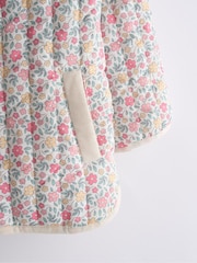 JoJo Maman Bébé Cream Ditsy Floral Quilted Jacket - Image 7 of 9
