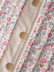 JoJo Maman Bébé Cream Ditsy Floral Quilted Jacket - Image 8 of 9