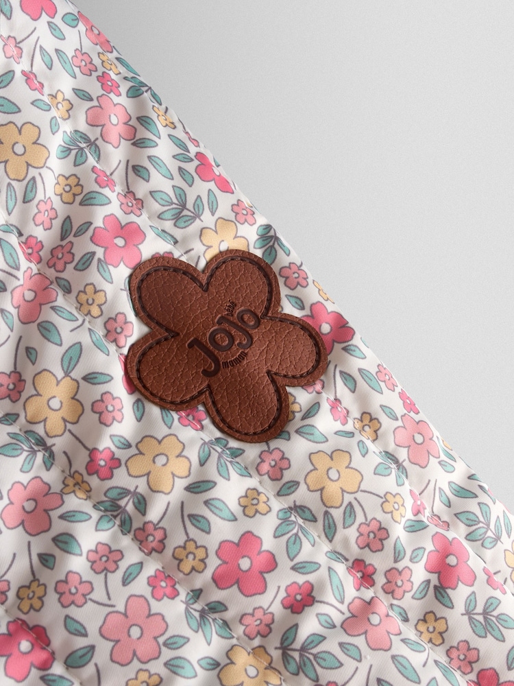 JoJo Maman Bébé Cream Ditsy Floral Quilted Jacket - Image 9 of 9