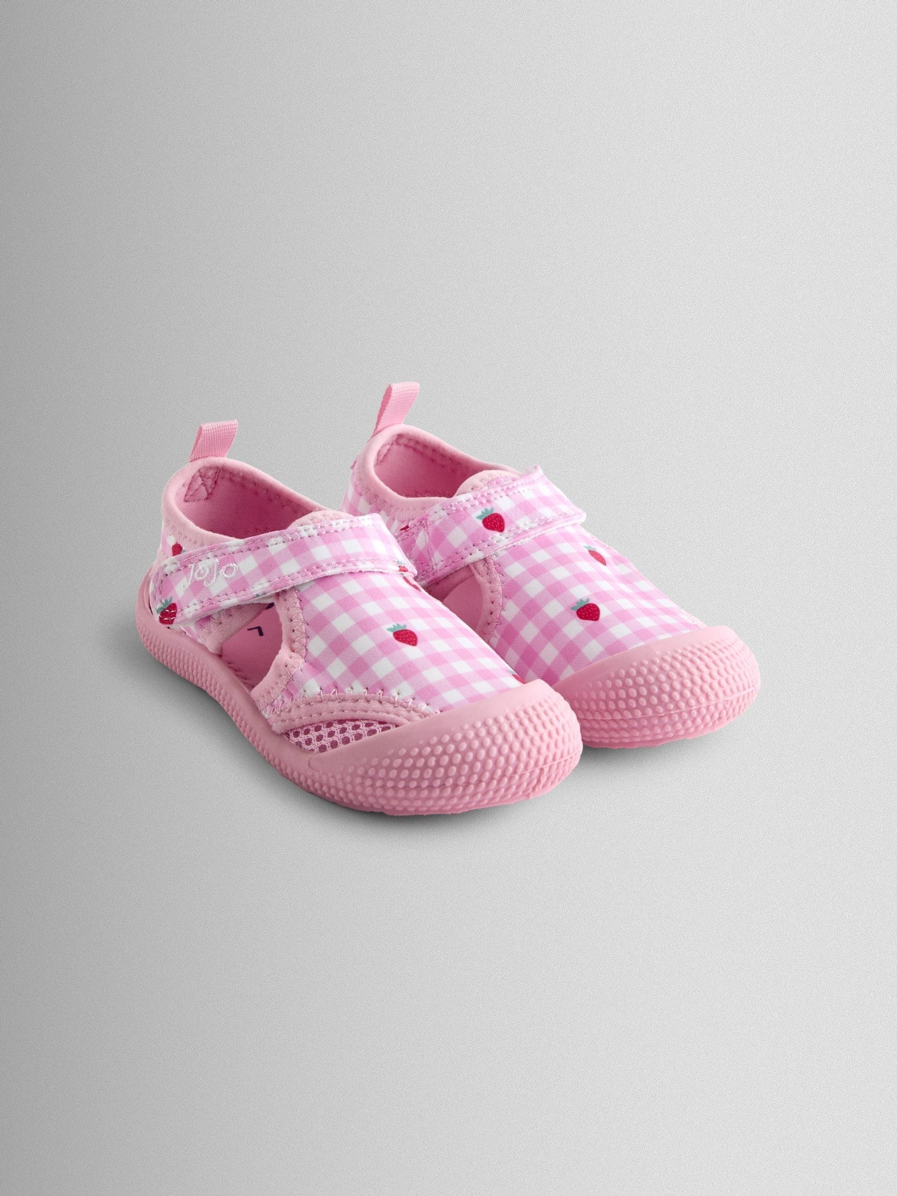 Jojo Maman Bébé Women's Pink Strawberry Gingham Water Shoes