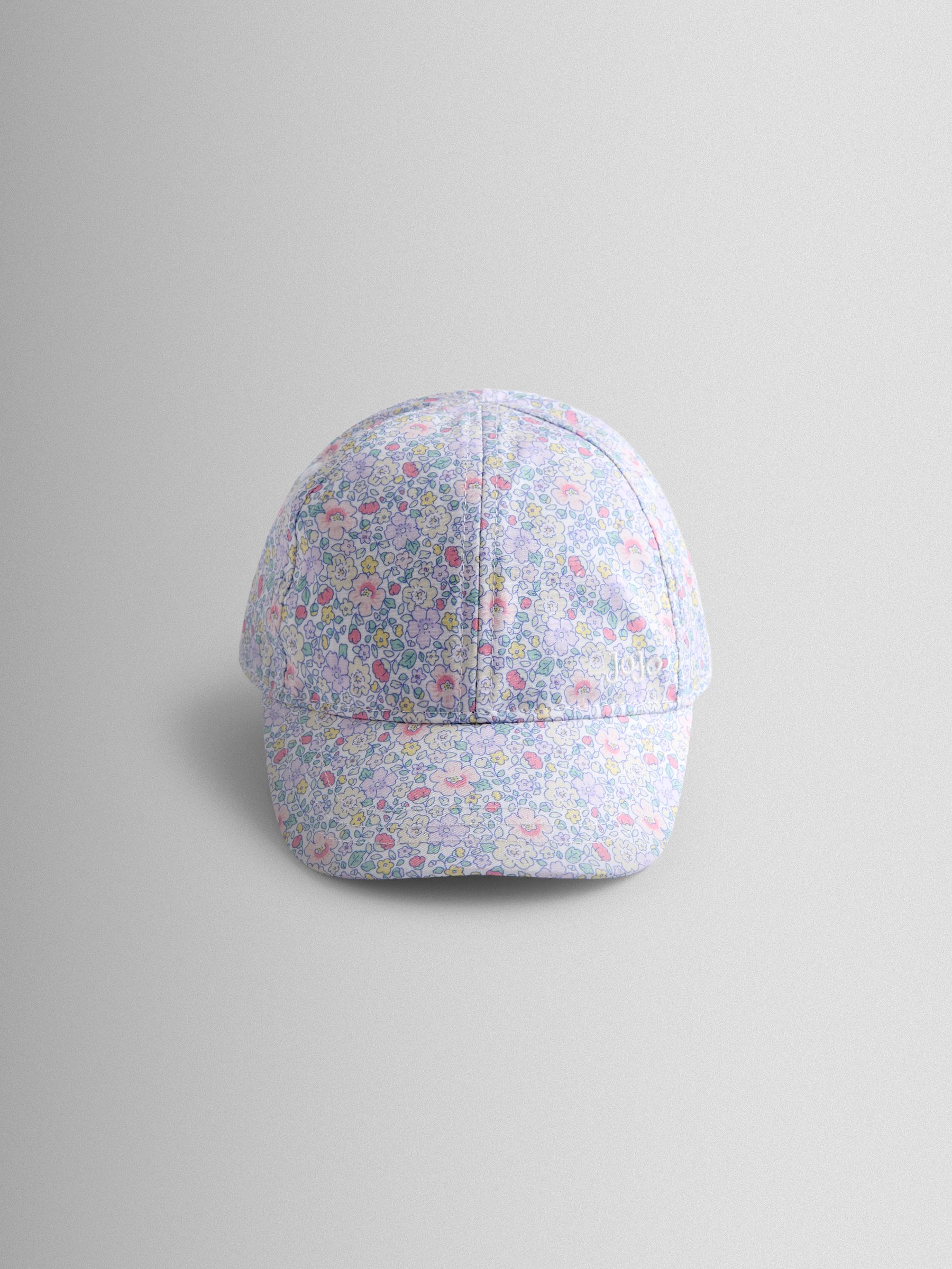 Jojo Maman Bébé Lilac Floral Cap With Bow