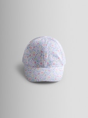 JoJo Maman Bébé Lilac Floral Cap With Bow - Image 1 of 4