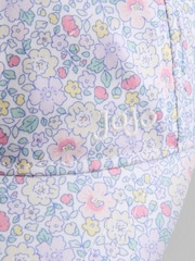 JoJo Maman Bébé Lilac Floral Cap With Bow - Image 4 of 4