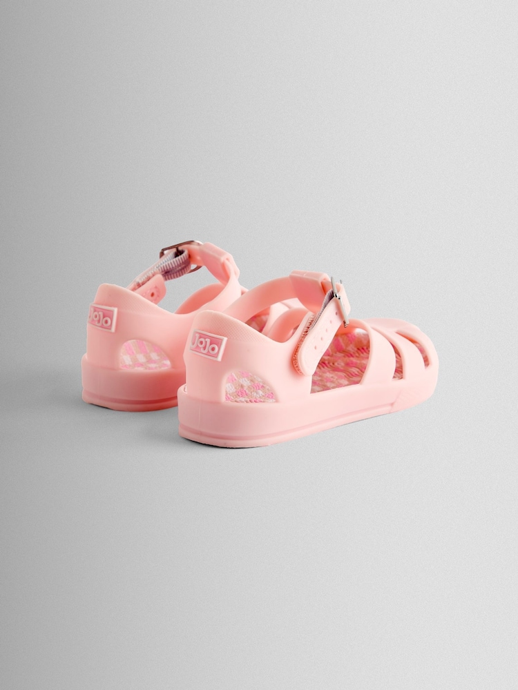 JoJo Maman Bébé Pink Gingham Jelly Sandals - Image 2 of 4