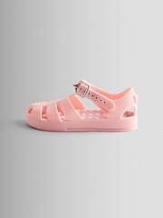 JoJo Maman Bébé Pink Gingham Jelly Sandals - Image 3 of 4