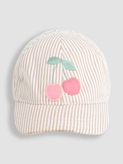 JoJo Maman Bébé Natural Cherry Embroidered Cap - Image 1 of 3