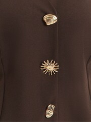 Simply Be Brown Scuba Crepe Longline Waistcoat - Image 4 of 4