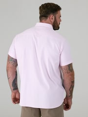 D555 Pink JAMES Classic Oxford Short Sleeve Button Down Shirt With Chest Pocket - Image 2 of 9