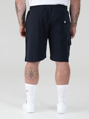 Azul - D555 JOHN Lightweight Fleece Cotton Cargo Shorts With Zipper Pockets - Imagem 2 de 8