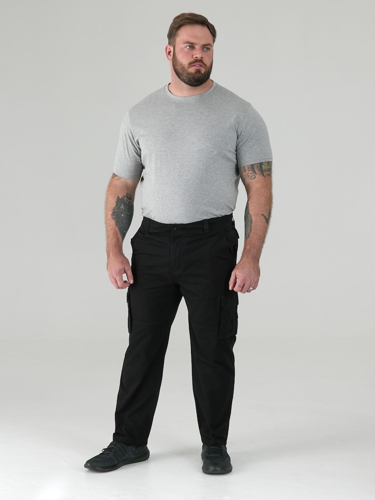 D555 Black ROBERT Peached And Washed Cotton Cargo Trousers - Image 2 of 11 D555 Black ROBERT Peached And Washed Cotton Cargo Trousers - Image 2 of 11
