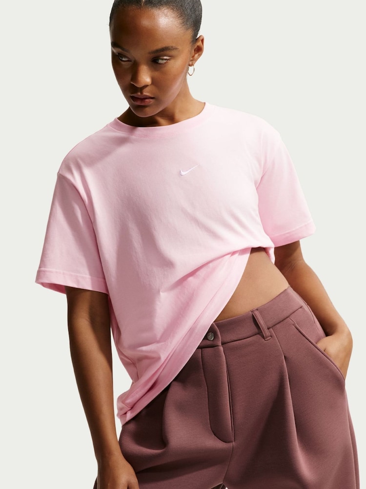 Nike Pink Foam Sportswear Essential Oversized T-Shirt - Image 5 of 5