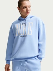 Nike Hydrogen Blue Sportswear Phoenix Fleece Oversized Graphic Hoodie - Image 3 of 5