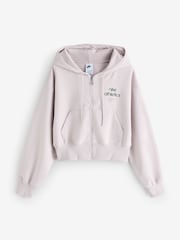 Nike Platinum Violet Bubble Hem Logo Graphic Full Zip Hoodie - Image 1 of 1