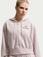 Nike Platinum Violet Bubble Hem Logo Graphic Full Zip Hoodie - Image 4 of 6