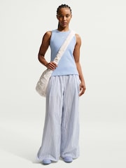 Nike Hydrogen Blue Ribbed Racerback Vest Top - Image 1 of 5